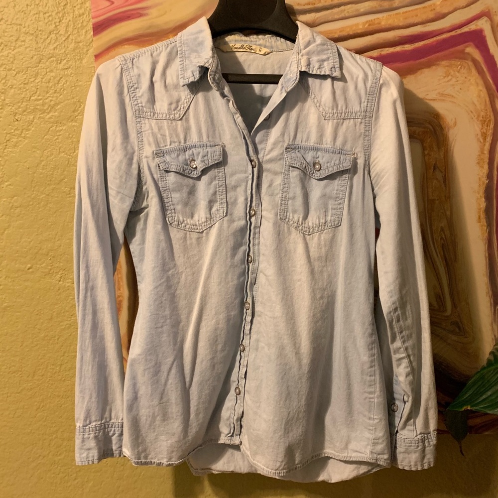 Vanilla Star fitted light western-style chambray